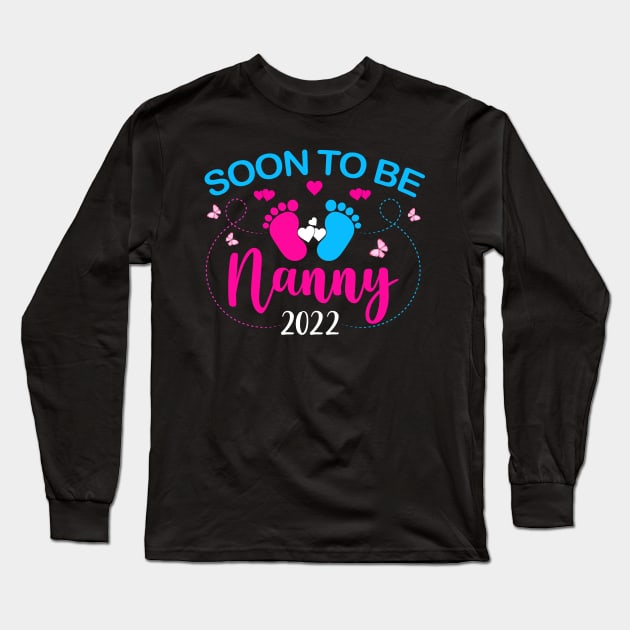 Soon To Be Nanny 2022 Pregnancy Announcement Long Sleeve T-Shirt by Albatross